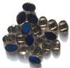 20 9x13mm Two Hole Black Diamond Azuro Faceted Flat Ovals